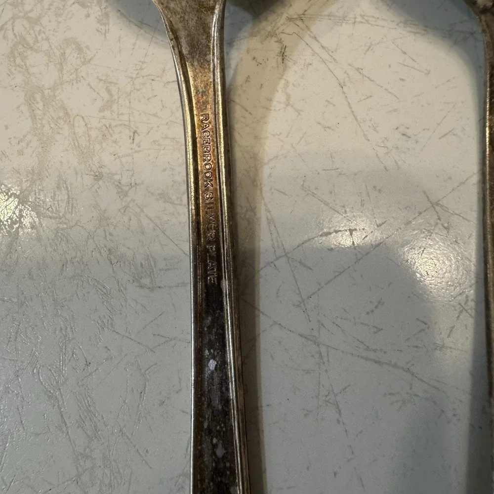 Antique Silverplate Silverware Mixed Flatware Lot 6 Pieces Spoons Forks Set Old‎